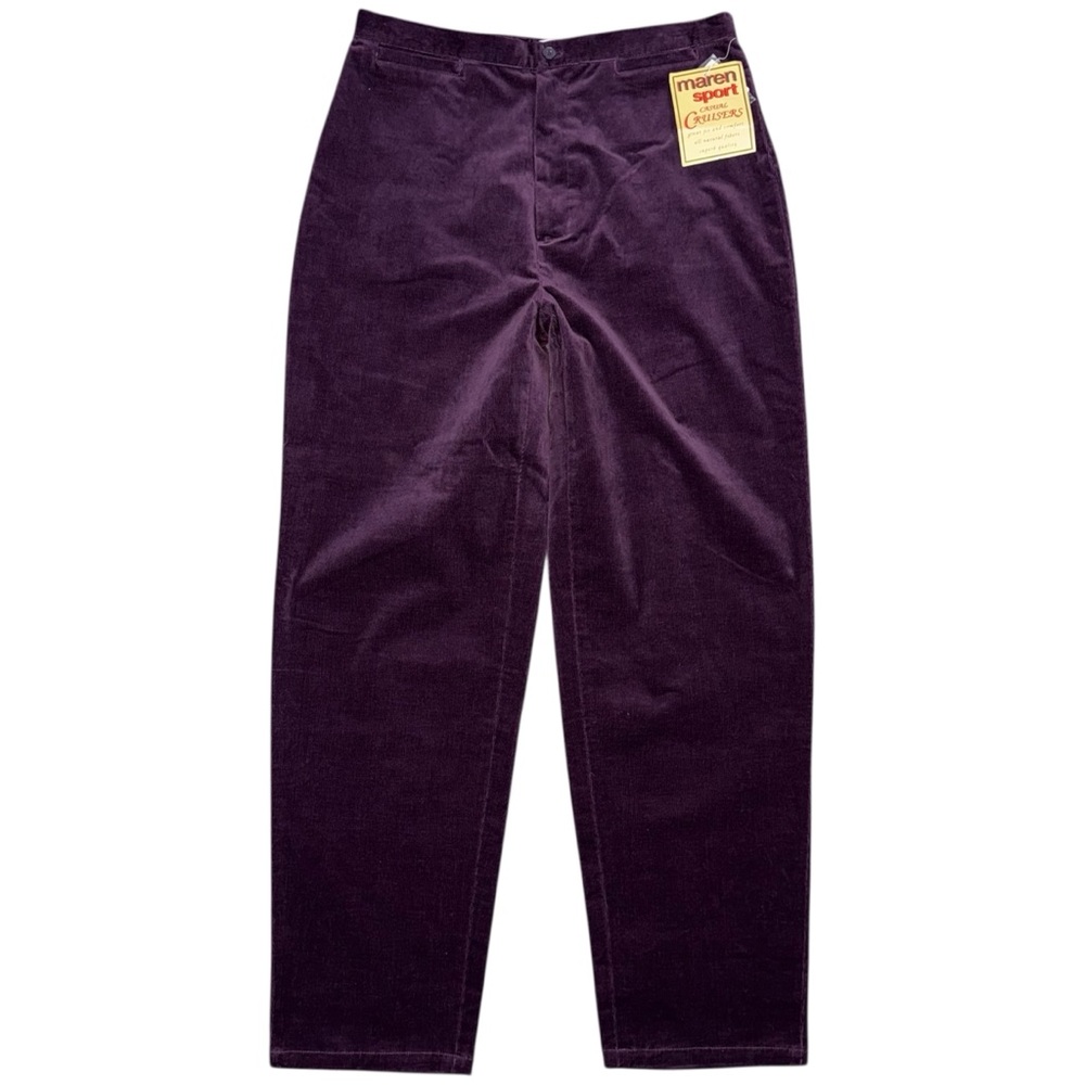 VTG 90s Maren Sport Casual Cruisers Purple Velvet Corduroy High Rise Pants Sz 12